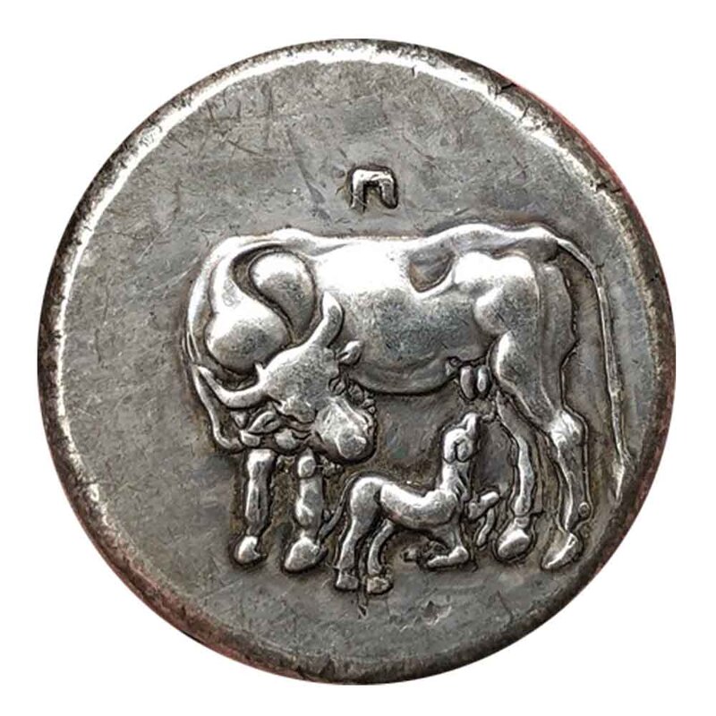 Роскошная Греция, буйвол, мать, сын, забавная 3D фотомонета/удачи, памятная монета, забавная монета + подарочный пакет