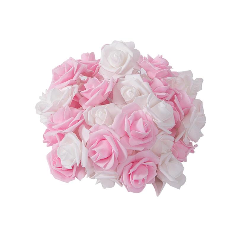 Róża LED łańcuchy świetlne 300cm lampki sztuczny bukiet kwiatów na świąteczne urodziny z okazji Dnia Matki