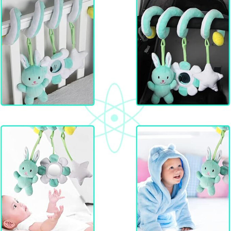 赤ちゃんのベビーベッドのおもちゃ、ビジュアルとオーディオ機能、再利用可能、開発
