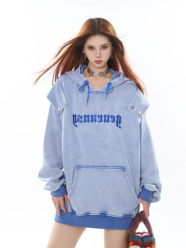 Hoodies Letter Printied Women Oversized Fashion Design Couples Hoodie American Vintage Casual Hooded Coats Autumn Trend Jackets