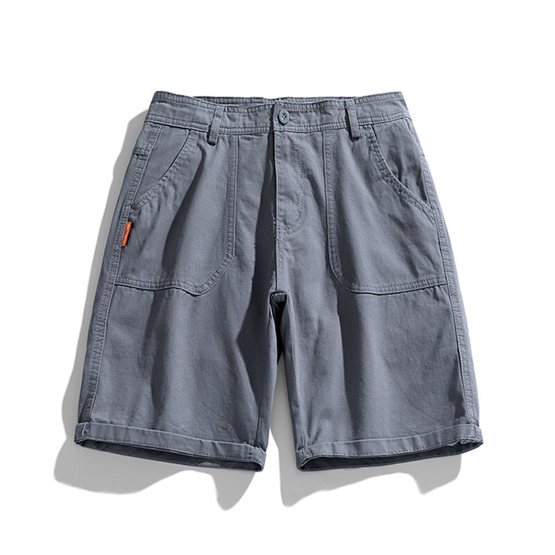 Шорты мужские тонкие воздухопроницаемые до колена, повседневные однотонные свободные штаны-сафари в японском стиле, повседневные короткие брюки, летние