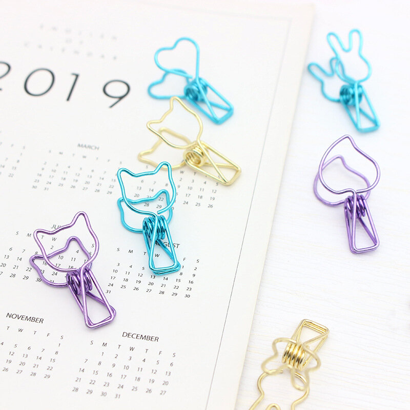 Cute Metal Creative Small Fish Clip Shape Cartoon Colorful Fishtail Clip Dovetail Clip Ins Girl Style Stationery
