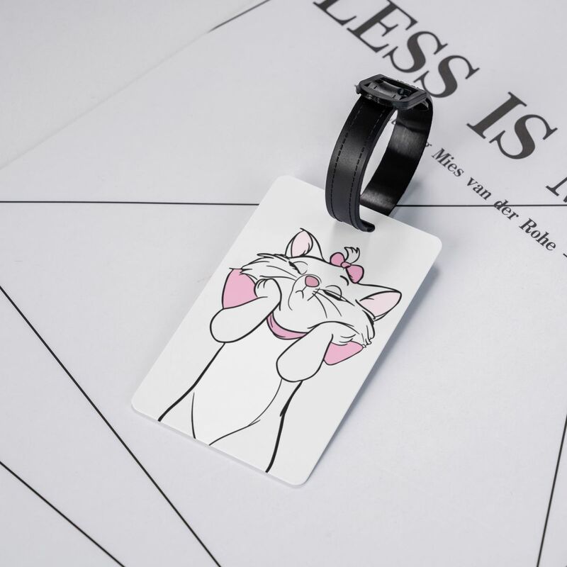 Багажная бирка Sassy для чемодана с изображением кота аристокота Мари для путешествий чемоданов Личная Обложка с именем и идентификационной картой
