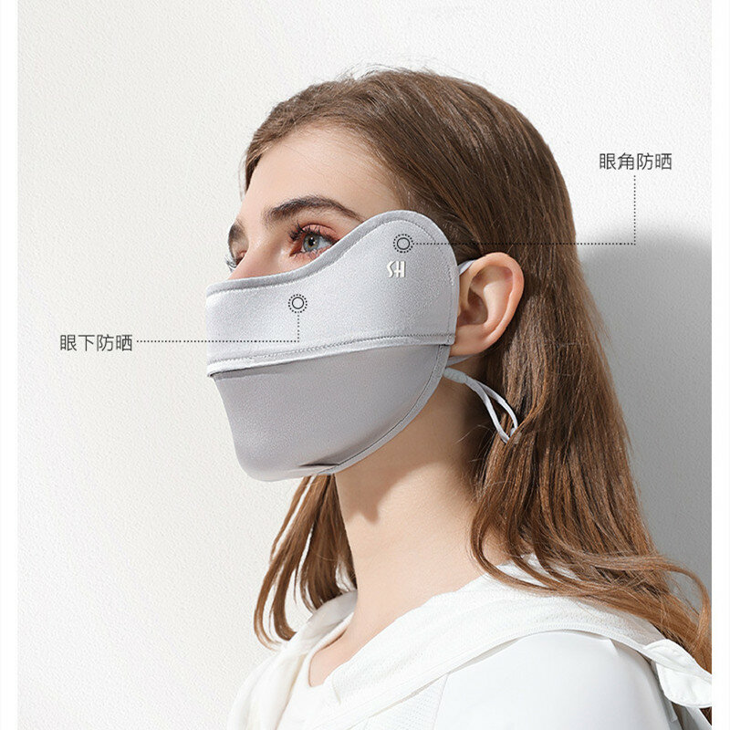 Anti-UV Sun Protection Cycling Silk Face Mask Unisex Adjustable Breathable Bandana Hunting Running Sport Mask Scarf