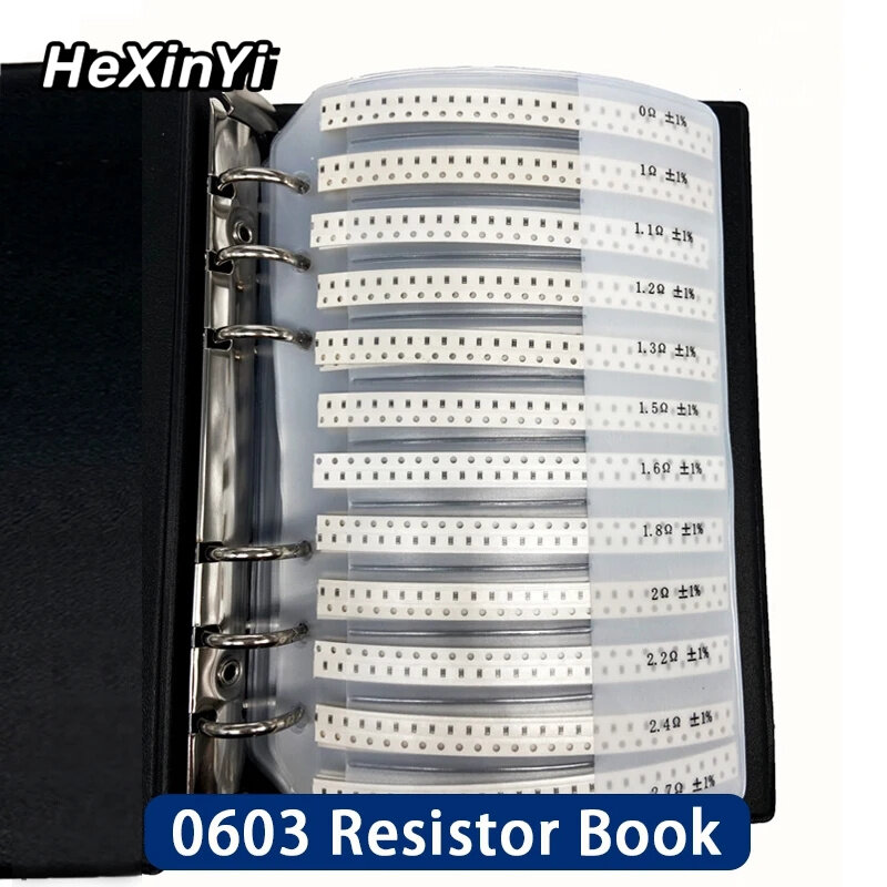 Chip Resistor Variedade Kit, SMD Livro, 0805, 0201, 0402, 0603, 1206, 1% FR-07, SMT, 170 valores, 0R-10M, Smd Sample Book