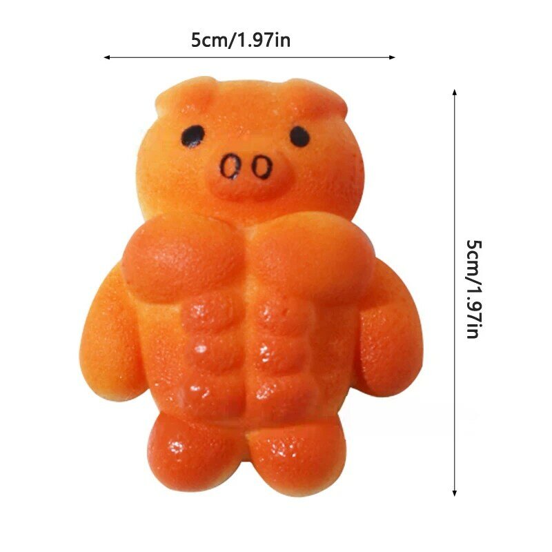 Muscoli addominali orso pizzicamento portachiavi Muscle Lion Mochi Squishy Fidget Toy lento rimbalzo decompressione giocattolo giocattolo antistress