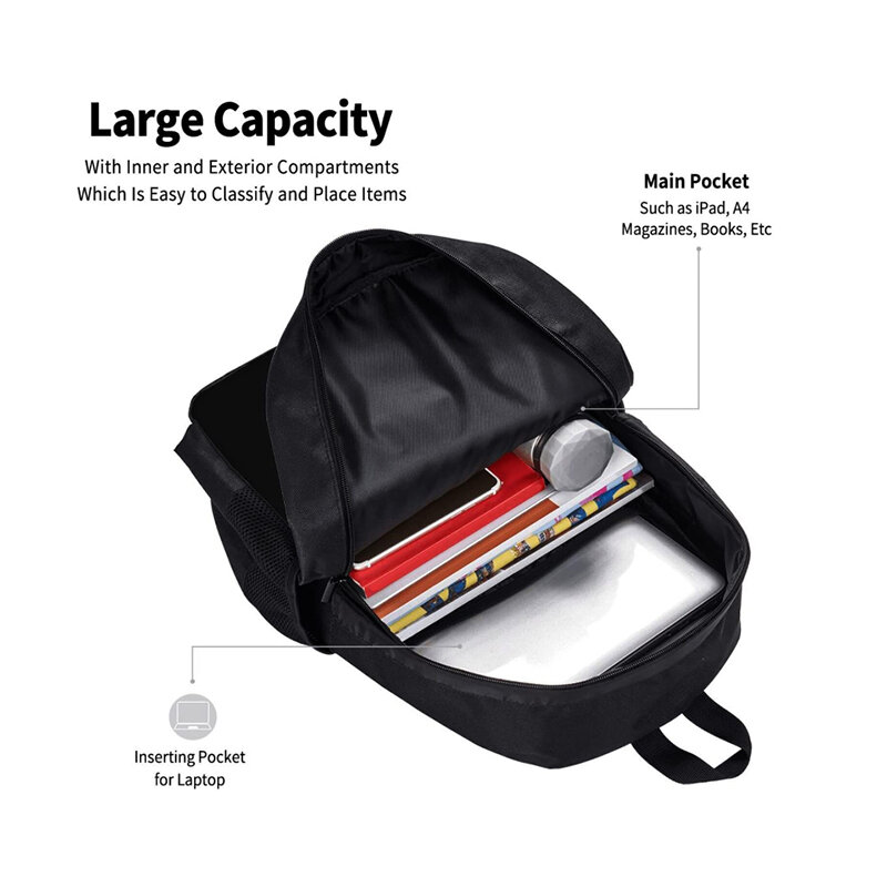 Mochila escolar personalizada de gran capacidad con logotipo de imagen, bolso de hombro, estuche para lápices, Juego de 3 piezas