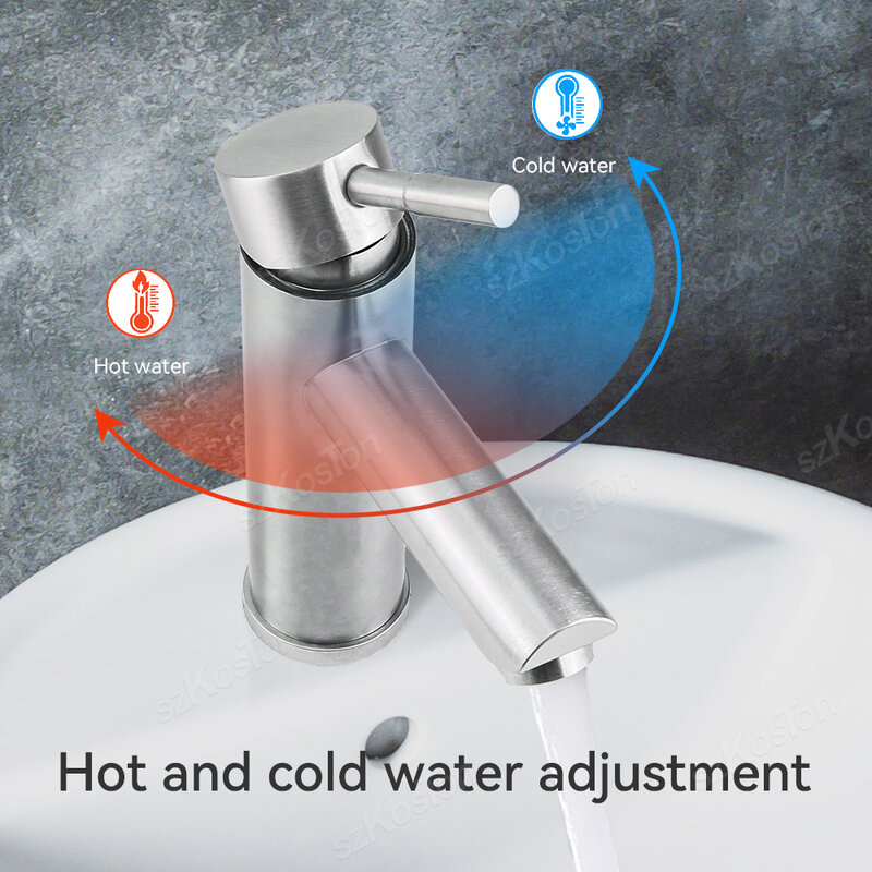 Waschbecken Wasserhahn Edelstahl Silber kalt heißes Wasser Zähler Waschbecken Wasserhahn Küchen spüle Wasserhahn Ersatz Bad