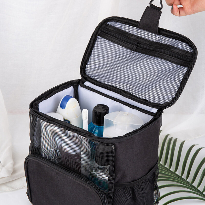 휴대용 여행용 화장품 보관 가방, 눈에 보이는 메쉬 창, 찾기 쉬운 아이템, 메이크업 가방, 여행 정리 및 일상 사용