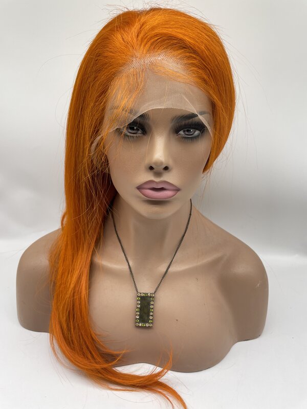 N.L.W #350 wig rambut manusia renda depan warna 13*4 wig manusia Bob lurus pendek 20 inci rambut depan untuk wanita kepadatan 180%