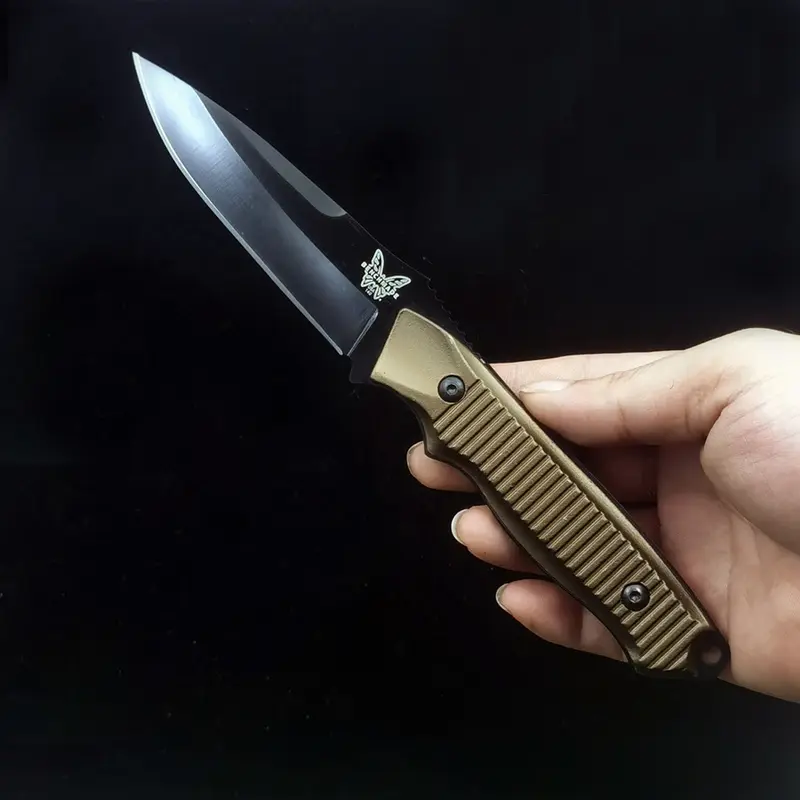BENCHMADE-cuchillo de hoja fija para exteriores, herramienta EDC de autodefensa, táctica de caza y acampada, 140BK