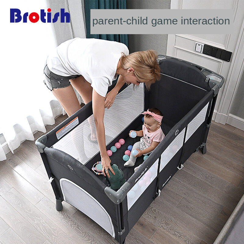 Multifunctionele Baby Wieg Opvouwbaar Baby Bed Met Luier Tafel Wieg Rocker Reizen Game Bed Draagbare Baby Wieg Voor 0-6 Jaar Oud