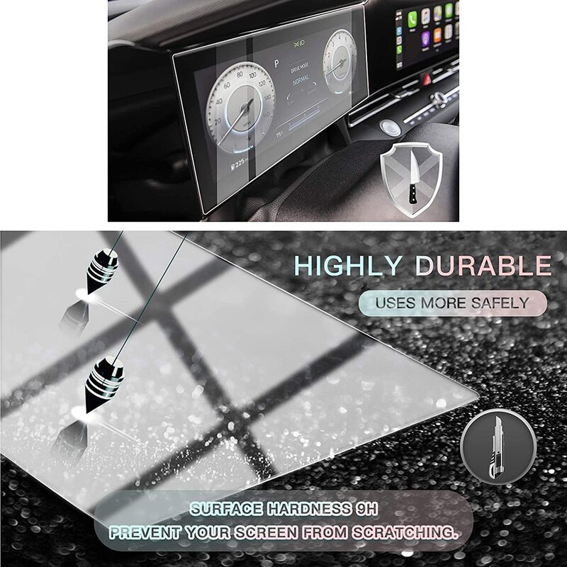 For Hyundai Elantra 2021 10.25-Inch Car Dashboard Display Screen Film Protection Instrument Screen Tempered Glass
