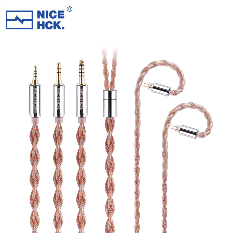 NiceHCK Cabo de Upgrade Prateado Earbud, EarlOFC, 5N OFC + 5N, 3.5mm, 2.5mm, 4.4mm, MMCX, 0.78mm, 2Pin for Bravery, Winter Blessing