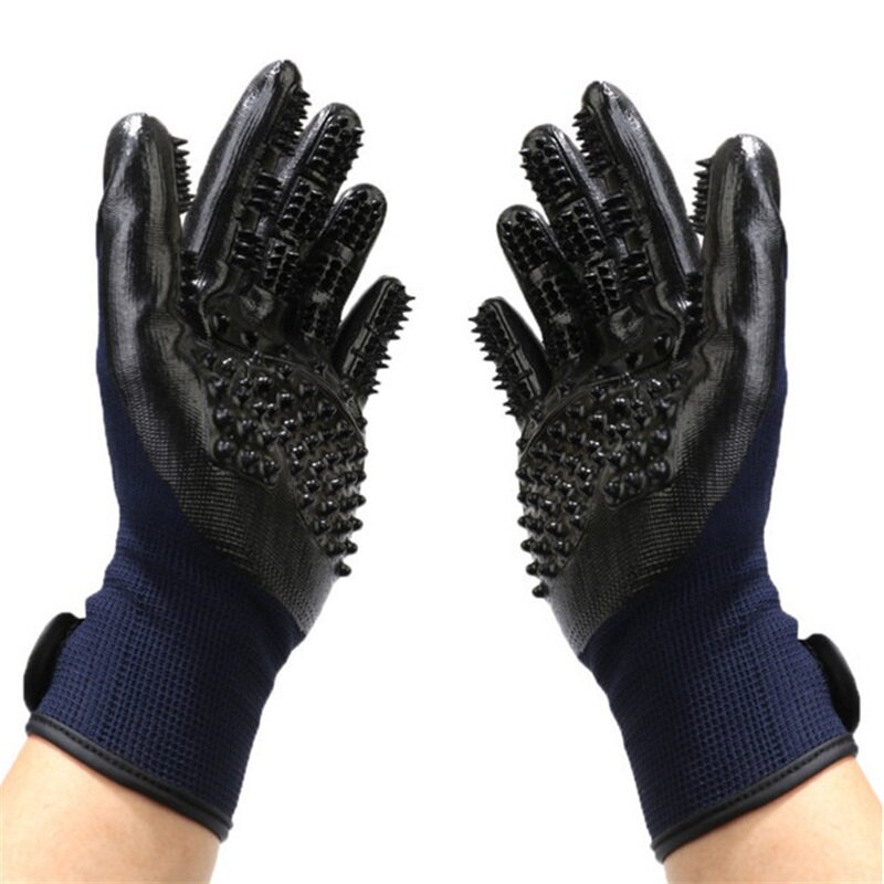 One Pair Hair Grooming Glove For Pet Dog Cat Bathing Silicone Massage Brush Dipping Gumming Rubber Gloves Dog Deshedding Comb