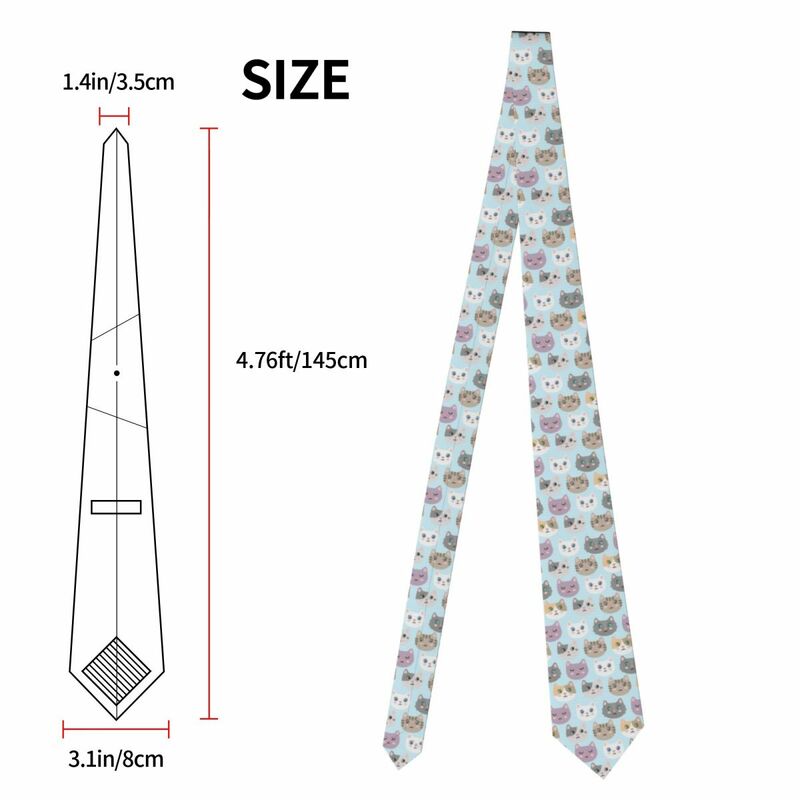 Casual Arrowhead Skinny Cute Kitties Necktie Slim Tie For Party Formal Tie