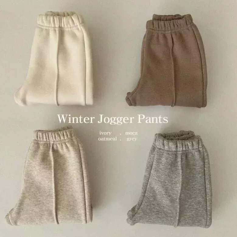 Autumn and Winter Warm Children Boys Girls Casual Fleece Pants Kids Trousers