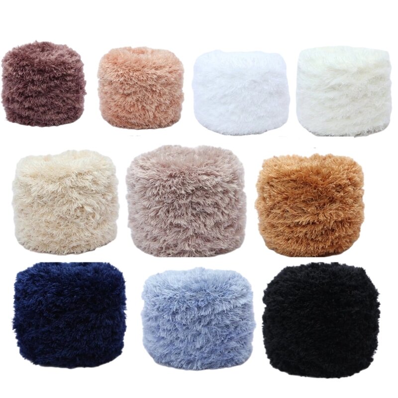 Multi Color Smooth Soft Plush Velet Yarn DIY Hand Knitting Soft Wool Craft Shawl Scarf Crochet Thread Supplies