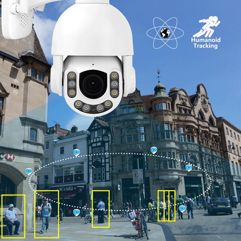 LYVNAL – caméra de Surveillance dôme PTZ IP Wifi 4K 8MP, POE 64 go 128 go, SD TF 5MP, Zoom 5X, Audio bidirectionnel, suivi automatique