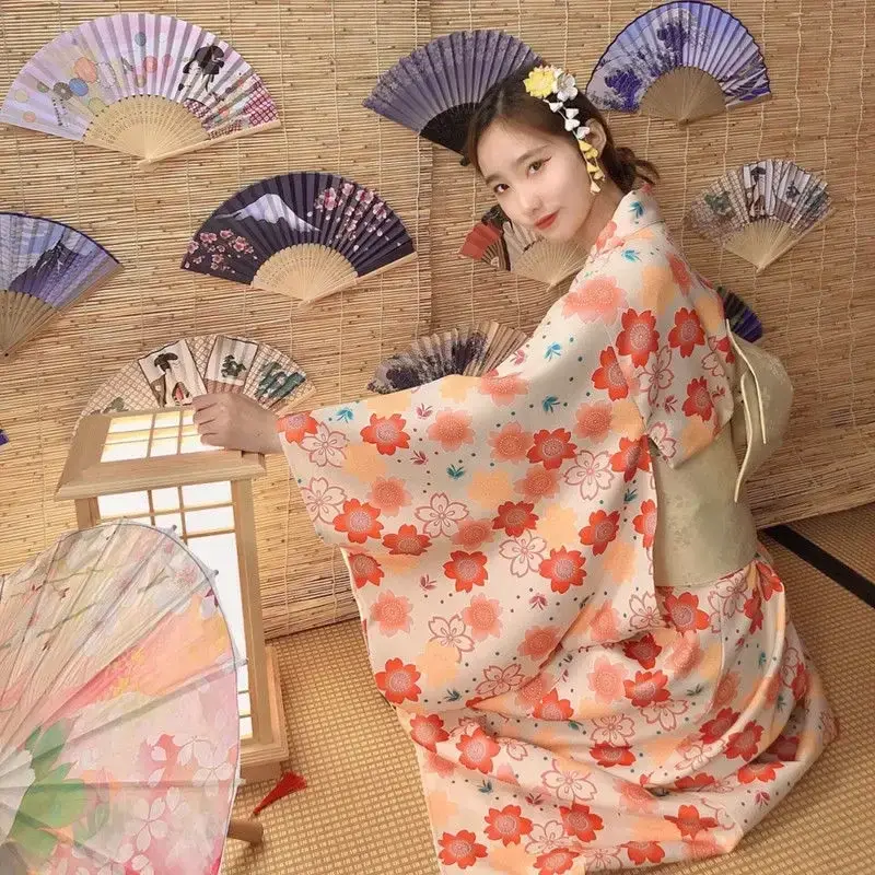 فستان كيمونو على الطراز الياباني للنساء ، ملابس التصوير الفوتوغرافي ، نمط يوكاتا ، روب حمام