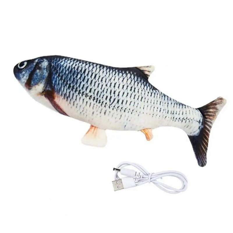 Swinging Movements Fish Toy Realistic Electric Floppy Fish Toy with Usb Charging Cable for Kids Plush Dancing Fish Toy Soothing
