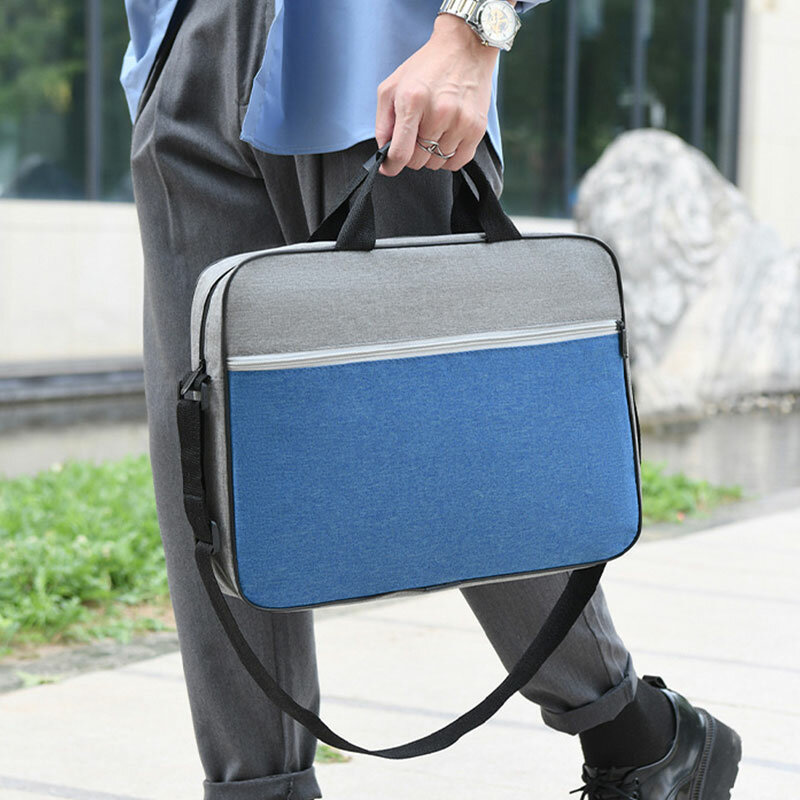 Men's Portable Briefcase Business Laptop Shoulder Bag Large Capacity Minimalist Fashion Messenger Travel Computer Handbag Unisex