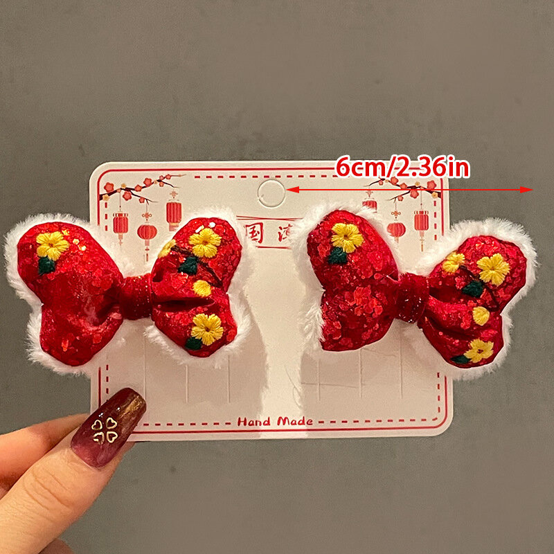 2 pz/set bambini carino cinese ciondolo ornamento fermagli per capelli ragazze belle mollette dolci forcine accessori per capelli per bambini