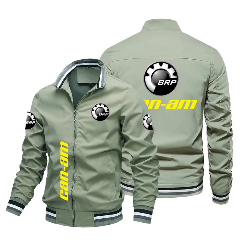 Nowa męska kurtka uliczna Harajuku BRP can - am Logo Kurtka z zamkiem błyskawicznym Hip-hopowa kurtka baseballowa Męska wiatroszczelna kurtka motocyklowa