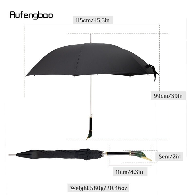 Ombrello antivento automatico per animali anatra, ombrello ingrandito con manico lungo sia per il sole che per i giorni di pioggia