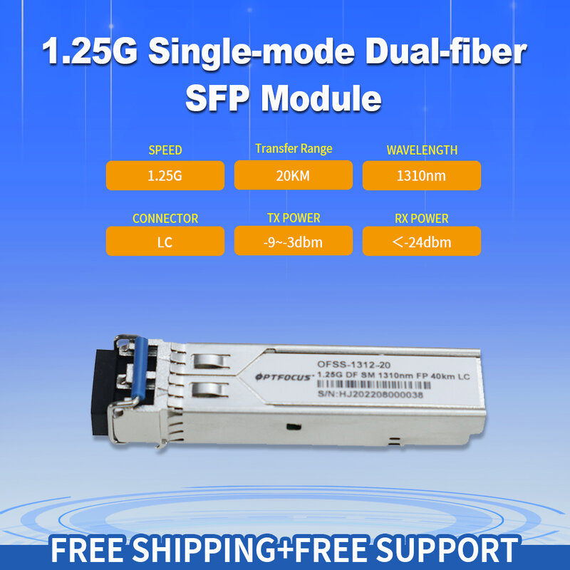 NETONE 1.25G Single Mode LC Dual Fiber SFP ricetrasmettitore in fibra ottica modulo Gigabit a fibra ottica singola per convertitore multimediale Switch