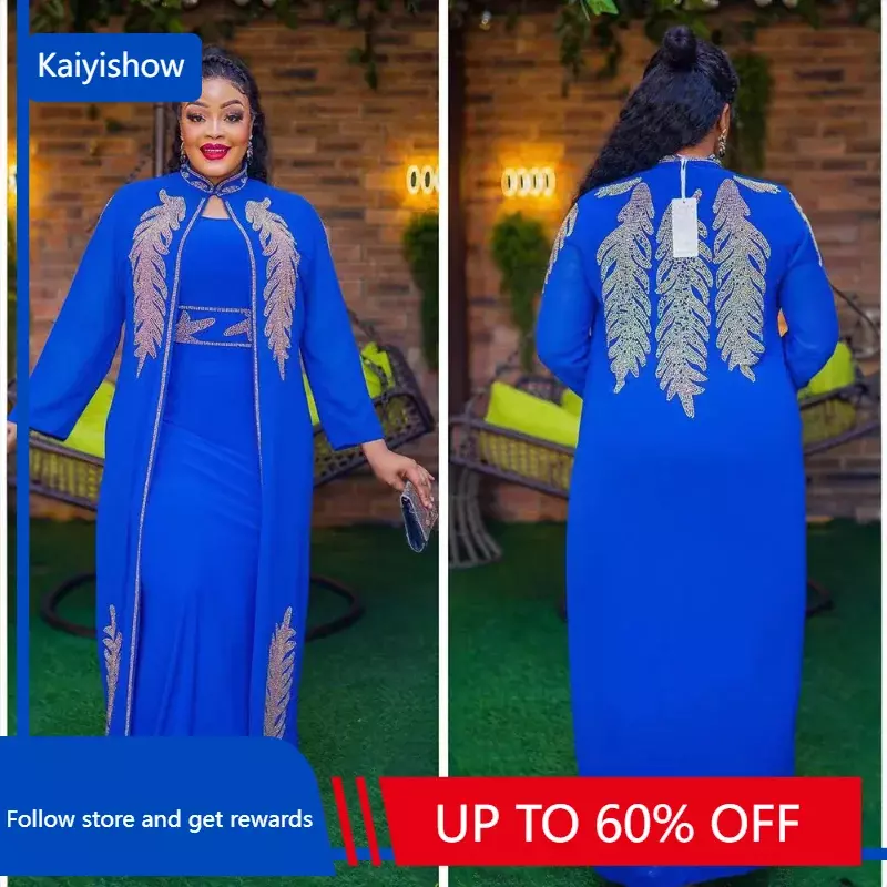 African Wedding Party Dresses for Women Spring Autumn African Long Sleeve Red Black Blue White Long Dress Suit Muslim Abaya