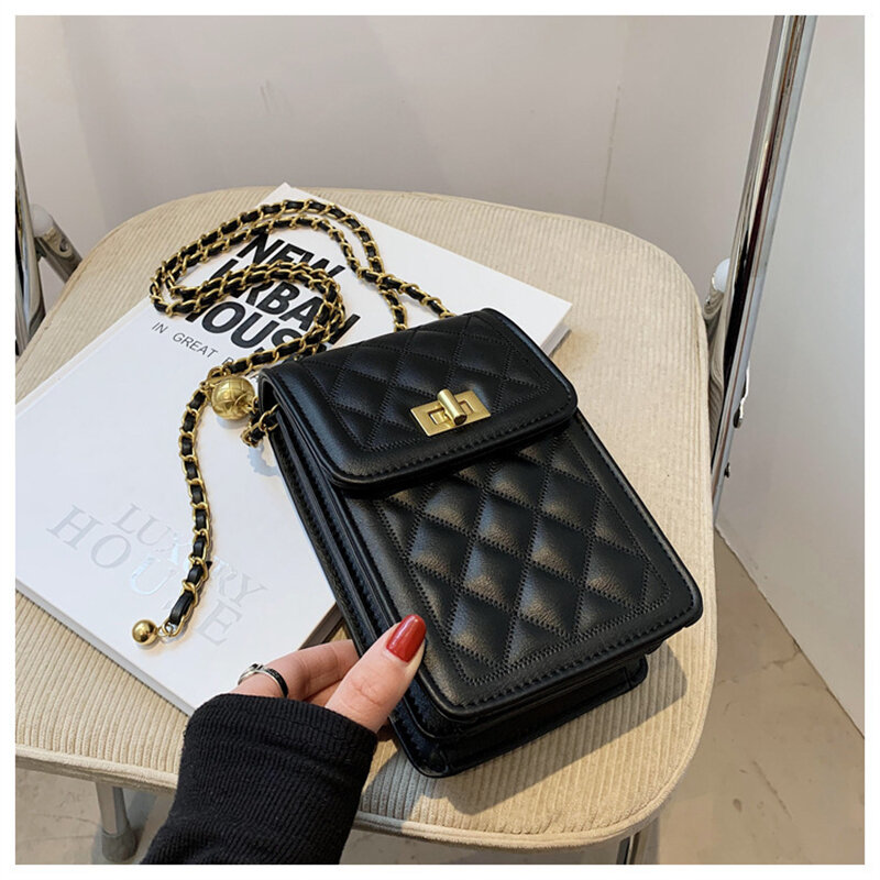 Borsa a catena per borsa per cellulare piccola borsa quadrata a spalla singola in stile occidentale alla moda alla moda Messenger versione coreana