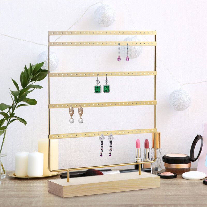 Earring Holder Stand Girls Necklaces Holder Stud Earring Display Rack with 120 Holes Jewelry Organizer for Showcase Dresser Home