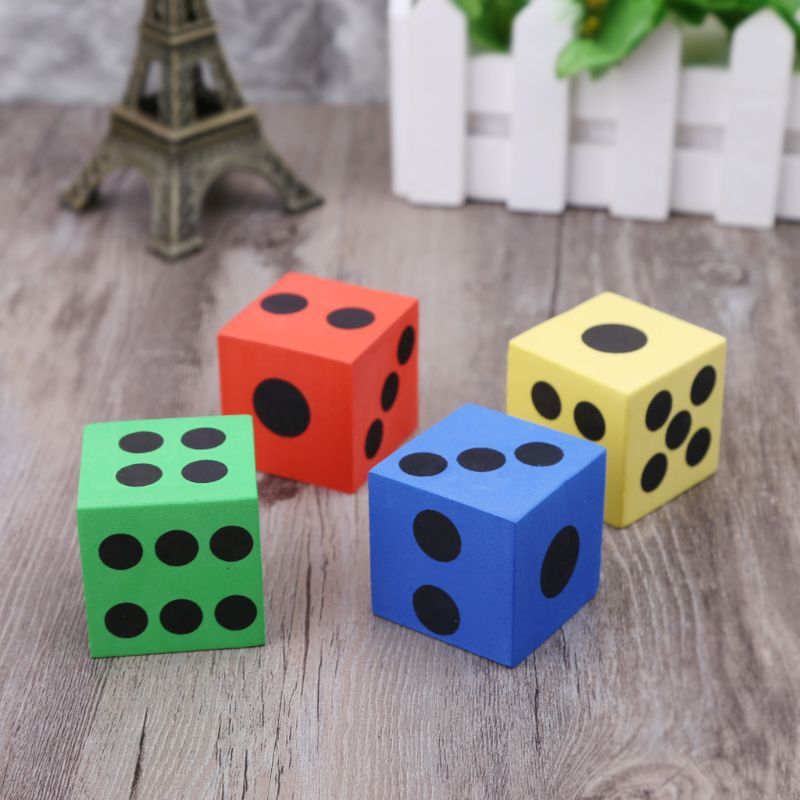 EVA Foam Dot, Large 12Pcs/Pack Square Dice, Assorted Colors for Building Blocks Playing Games - for Kids Party Toy Accessories