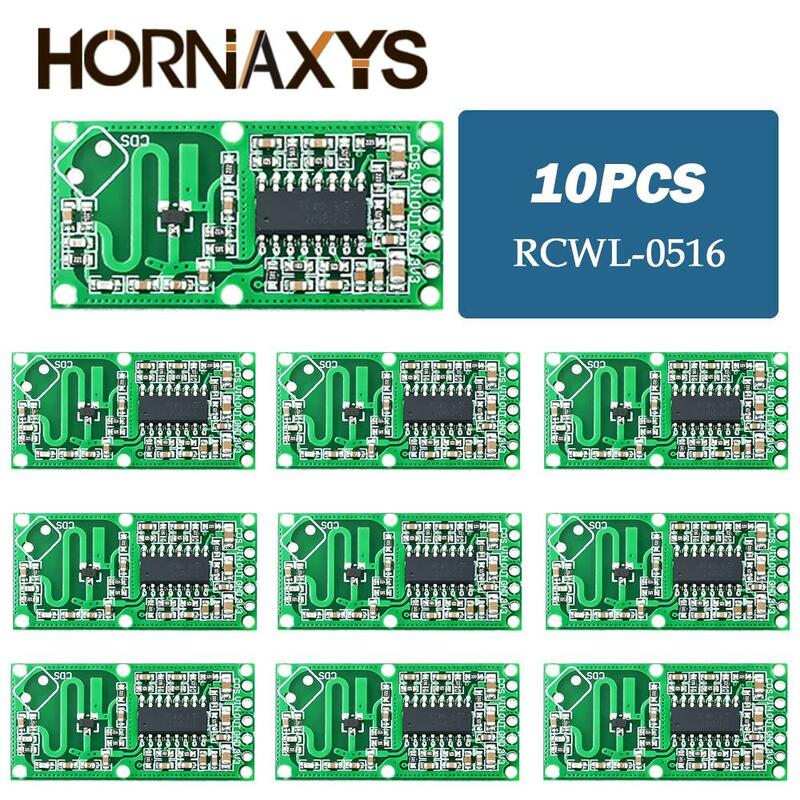 RCWL-0516 마이크로 웨이브 레이더 센서 스위치 보드, RCWL 0516 마이크로 웨이브 인체 유도 지능형 모듈, 출력 3.3V, 10 개