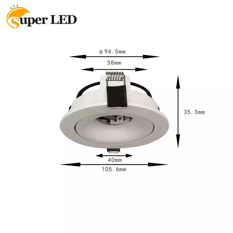 LED EYEBALL LIGHT CASING GU10 SPOTLIGHT RECESSED DOWNLIGHT FRAME BULB MR16 HOME DECOR Lamp