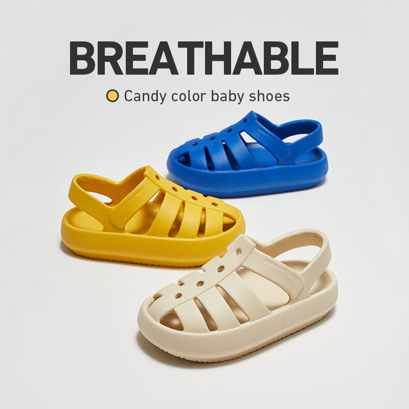 UTUNE-sandalias romanas para niños, zapatos de verano para niñas y niños, zapatillas bonitas de EVA, zapatos de playa con cojín grueso para exteriores de 3 a 7 años