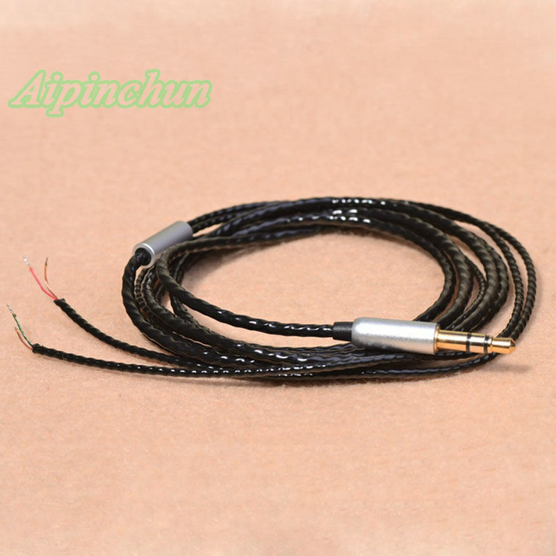 Aipinchun Headphone pengganti, perbaikan kabel Audio Earphone DIY 3 tiang 3.5mm kabel biru a0232