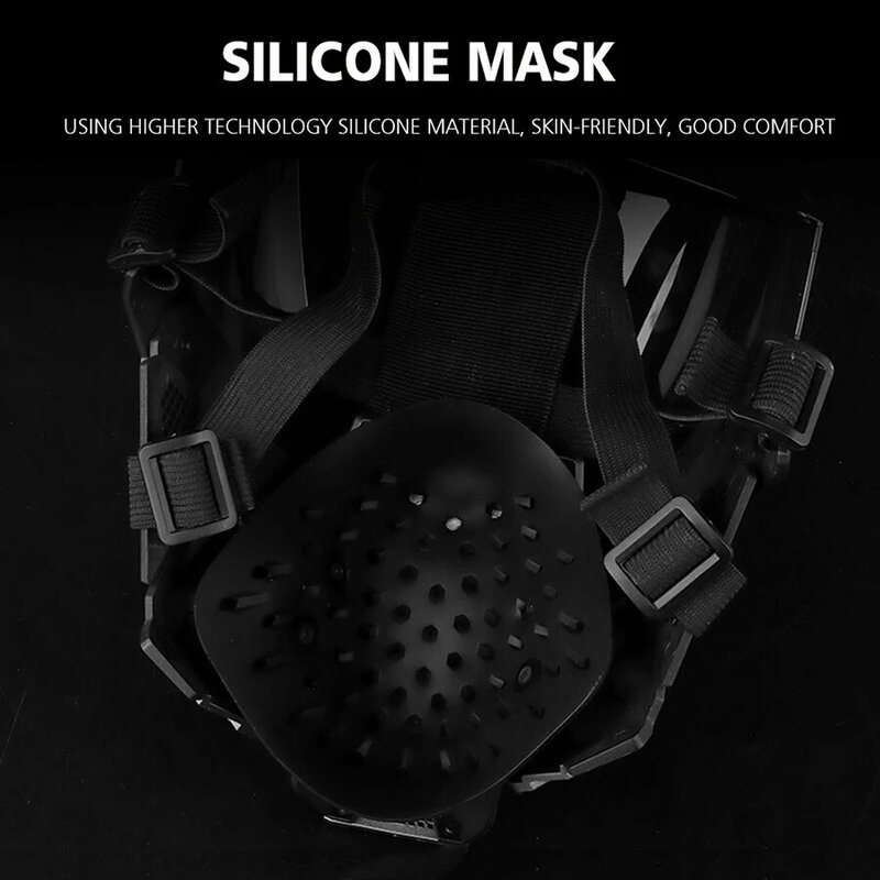 Cyberpunkowy dowódca maska taktyczna Paintball Airsoft narty terenowe maska Cosplay festiwalu muzyki gogle przeciwmgielne Halloween