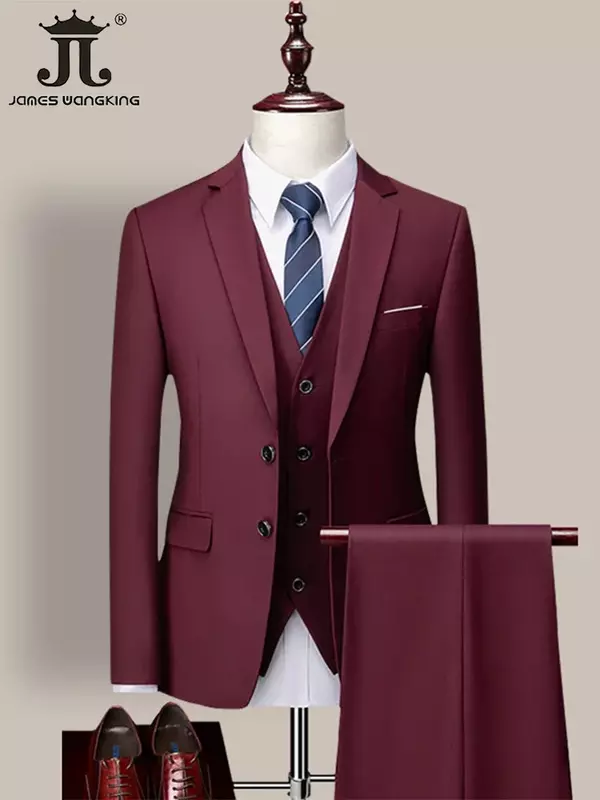 14 colori M-6XL (giacca + gilet + pantaloni) abito da uomo formale di marca di fascia alta abito da sposa sposo in tre pezzi abito tinta unita
