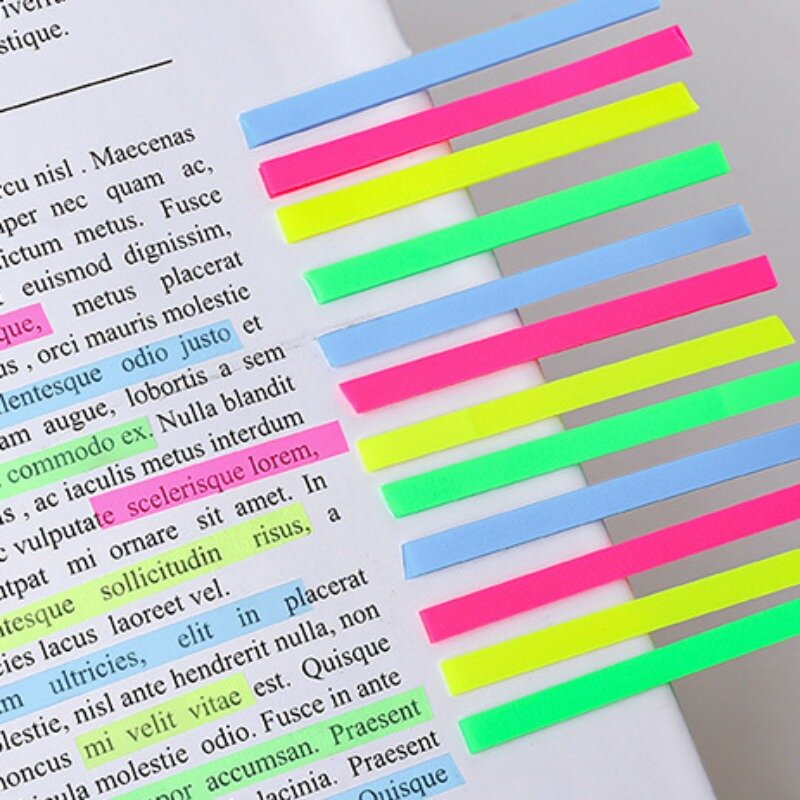 160 szt. Kolorowa fluorescencyjna półprzezroczysta naklejka na materiały piśmienne notatnik studencki z indeksem samoprzylepny pasek do scrapbooka do dekoracji