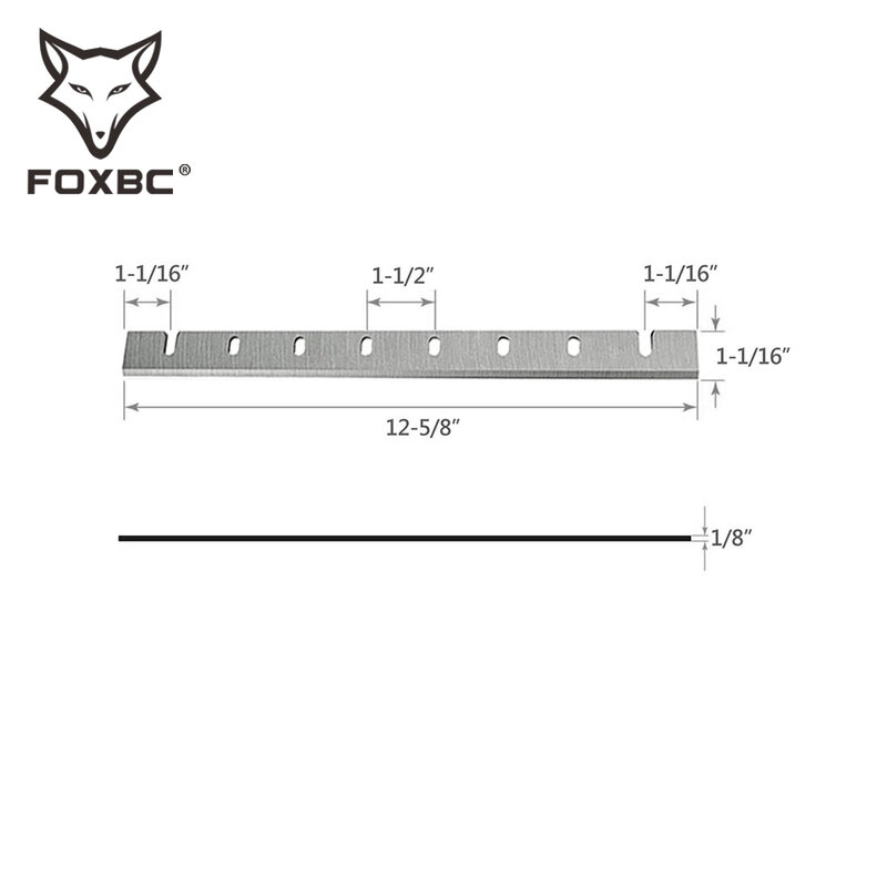 FOXBC-substituição de lâminas plaina, DW7332 para DeWalt DW733, Faca plaina de madeira para madeira, conjunto de 2, 12,5 in