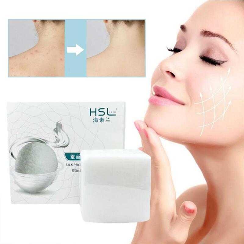 Goat Milk Soap Silk Protein Mask Soap Remove Blackhead Deep Whitening Oil Care Control Skin Moisturizer Body Acne Cleaning E5B0