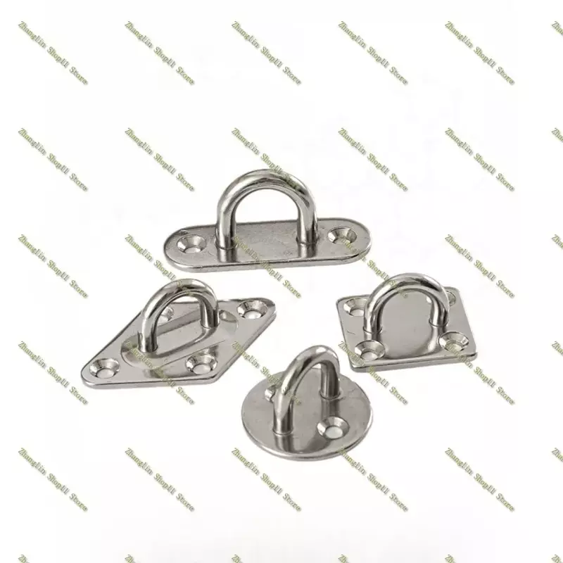 304 Stainless Steel Ceiling Wall Mount Hook Heavy Duty Anchor Eye Plate Metal Staple Ring Hook Hardware