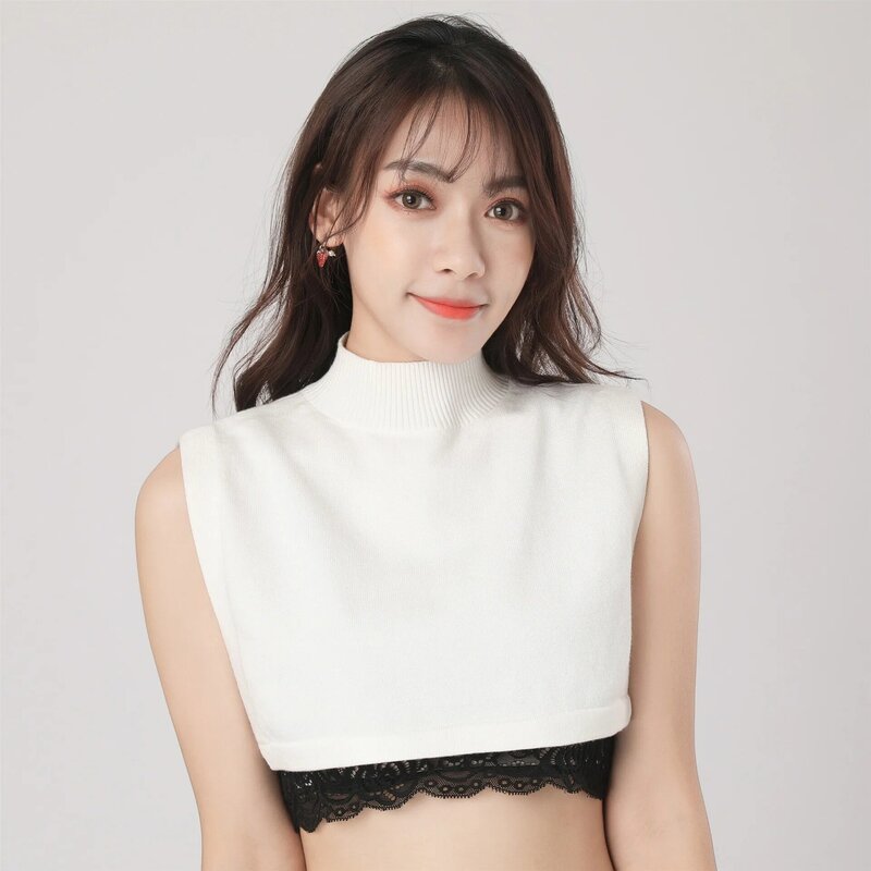 Women Winter Sweater Decoration False Collar Ladies Turtleneck Stand Fake Collar Adjustable Half-Shirt Blouse Top Accessories