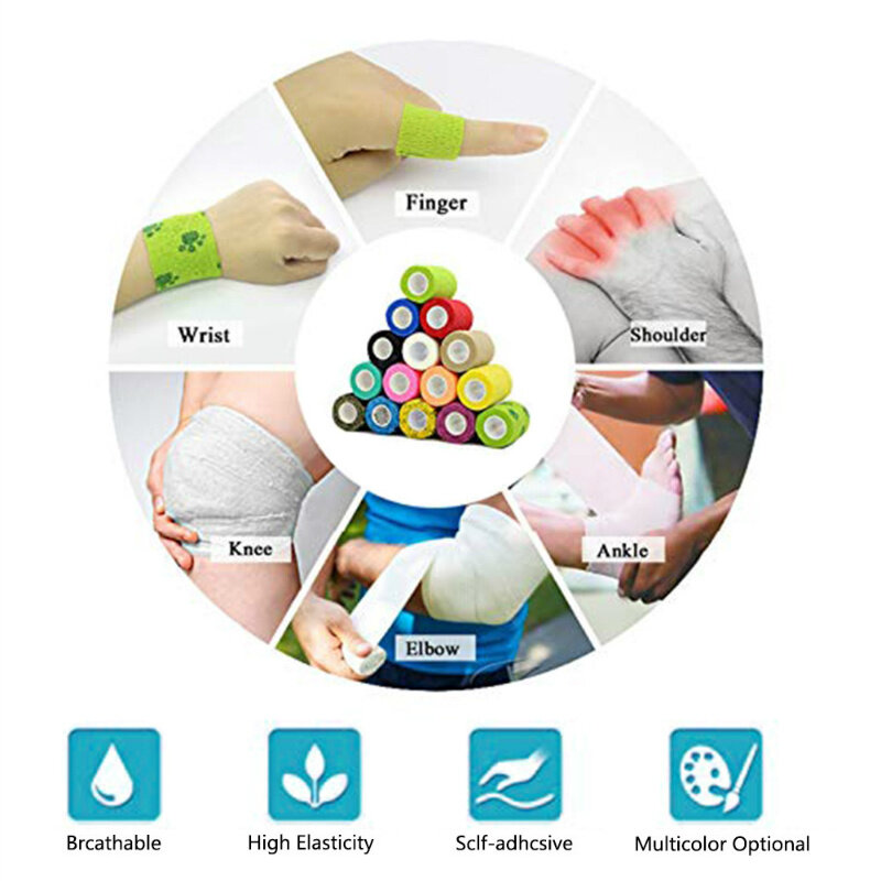 Soft Gauze Bandages Breathable Elastic Self-adhesive Bandages for Finger Wrist Ankle Wound Dressing Medical Bandages Plasters