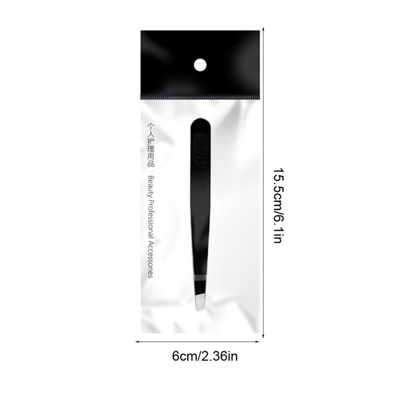 Eyebrows Tweezers For Women Slant Flat Pointed Knife-shape Slant With Comb