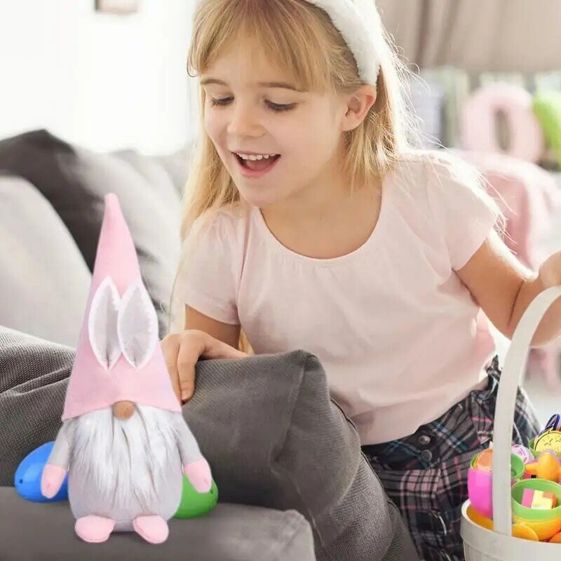 New Easter Gnomes Decor Cute Gnome Ornament Handmade Faceless Rabbit Ears Spring Doll Decor For Boy And Girl Gift Kids Room