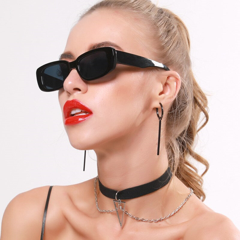 새로운 레트로 작은 선글라스, 남자 여자 패션 유행 빈티지 인기 사각형 프레임 직사각형 선글라스 자외선 차단, 2023