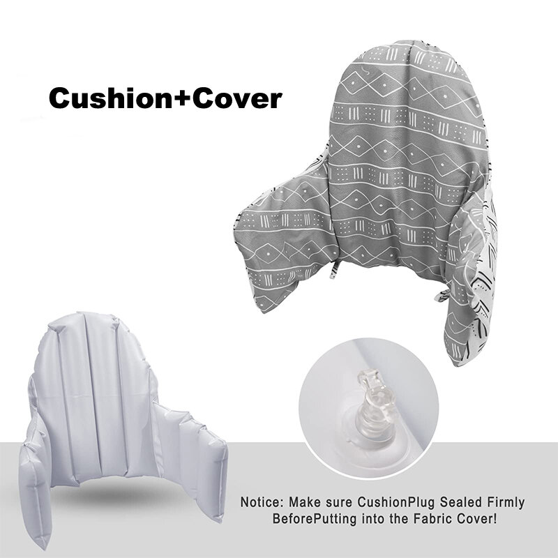 Polyester Cotton Baby Dining Chair Cushion Cover and Inflatable Cushion Children Infant High Chair Seat Accessories Back Pillows